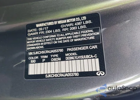 2018 Infiniti Qx30 Premium z USA, uszkodzony, nr VIN SJKCH5CR4JA053760